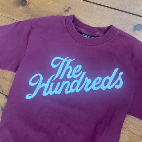 The Hundreds Burgundy Slant Print Logo T-Shirt - Picture 3 of 7
